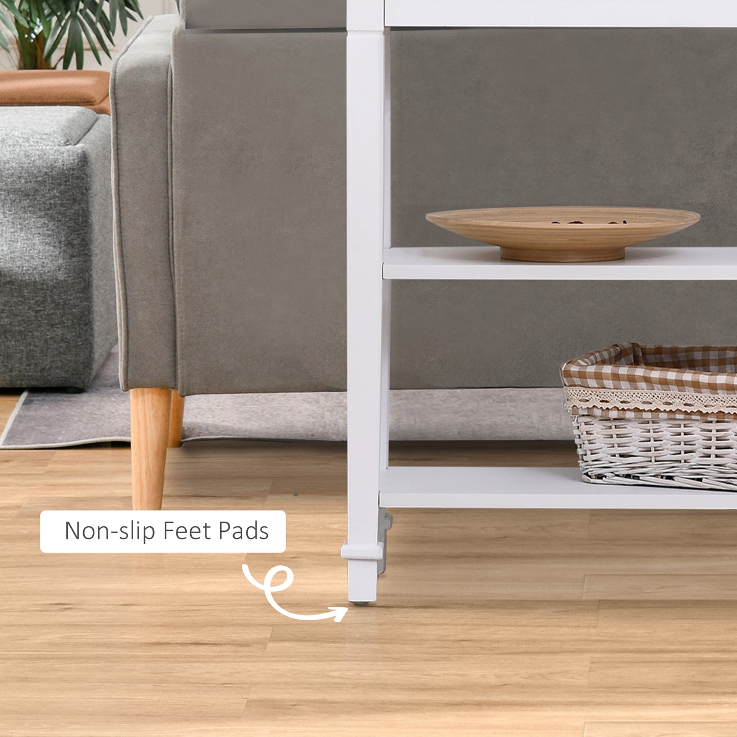HOMCOM Console Table Hallway Side Desk 1 Drawer 2 Shelves Worktop Handle Retro Elegant Style Home Display Storage for Bedroom Livingroom