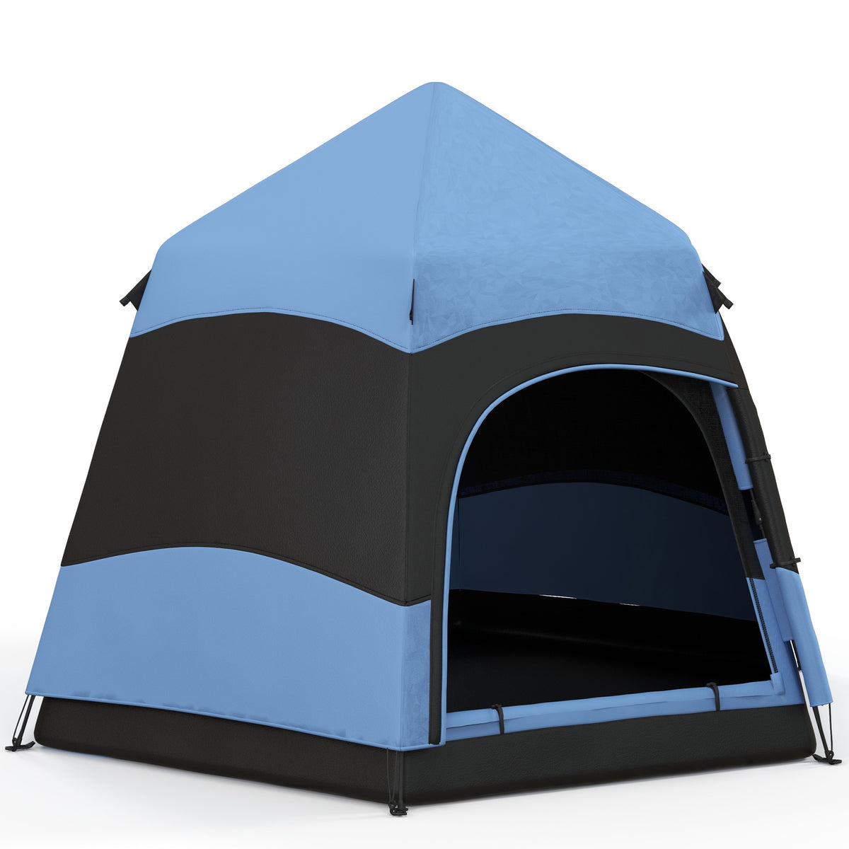 Photo of Outsunny 3 Man Instant Pop Up Tent with Rainfly, Portable Camping Shelter with Sewn-in Groundsheet, Carry Bag, Blue in Blue colour on a white background