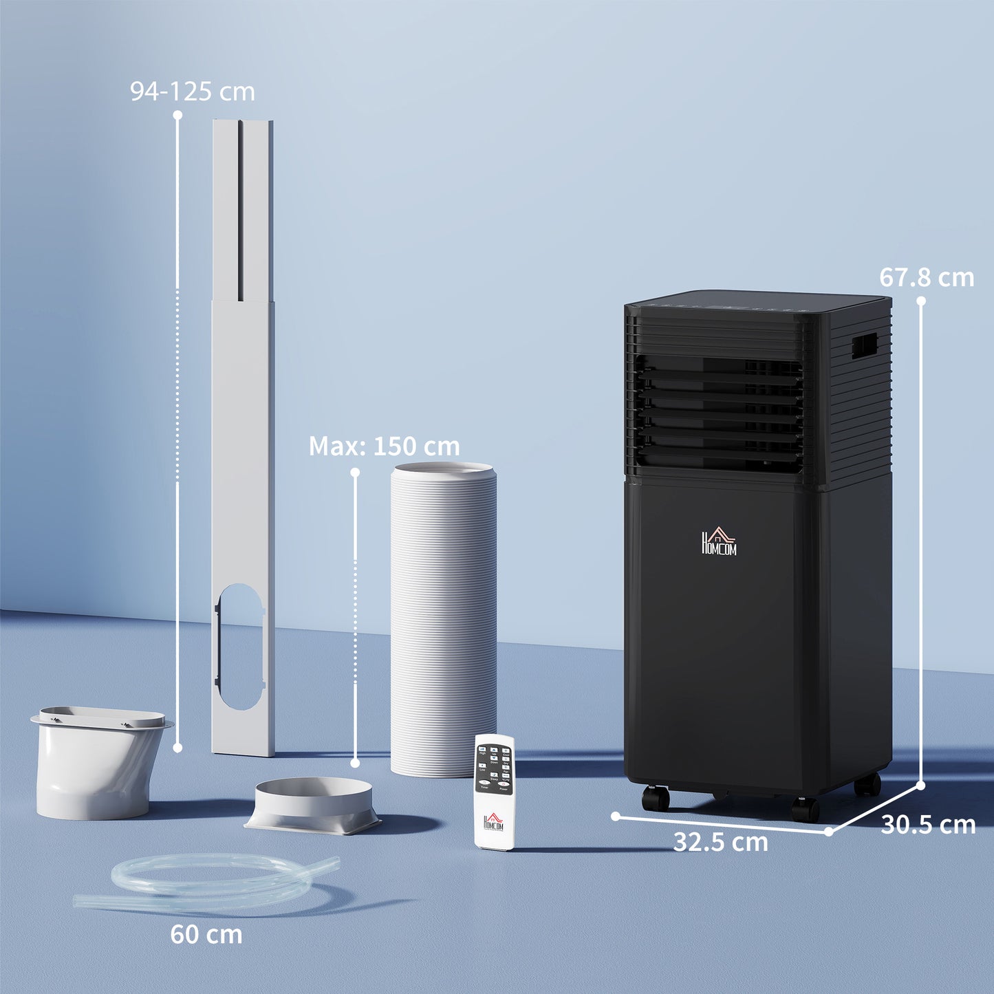 HOMCOM 5000 BTU 4-In-1 Portable Air Conditioner Unit for Room up to 18m², Good Housekeeping Institute Approved