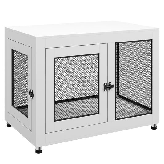 Photo of PawHut 2-in-1 Dog Cage & Side Table, with Two Doors, Cushion, for Large Dogs in Dogs colour on a white background