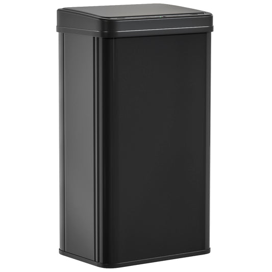 Photo of HOMCOM 50L Sensor Bin with Soft-Close Lid, Stainless Steel Automatic Touchless Motion Sensor Kitchen Bin, Black in Black colour on a white background