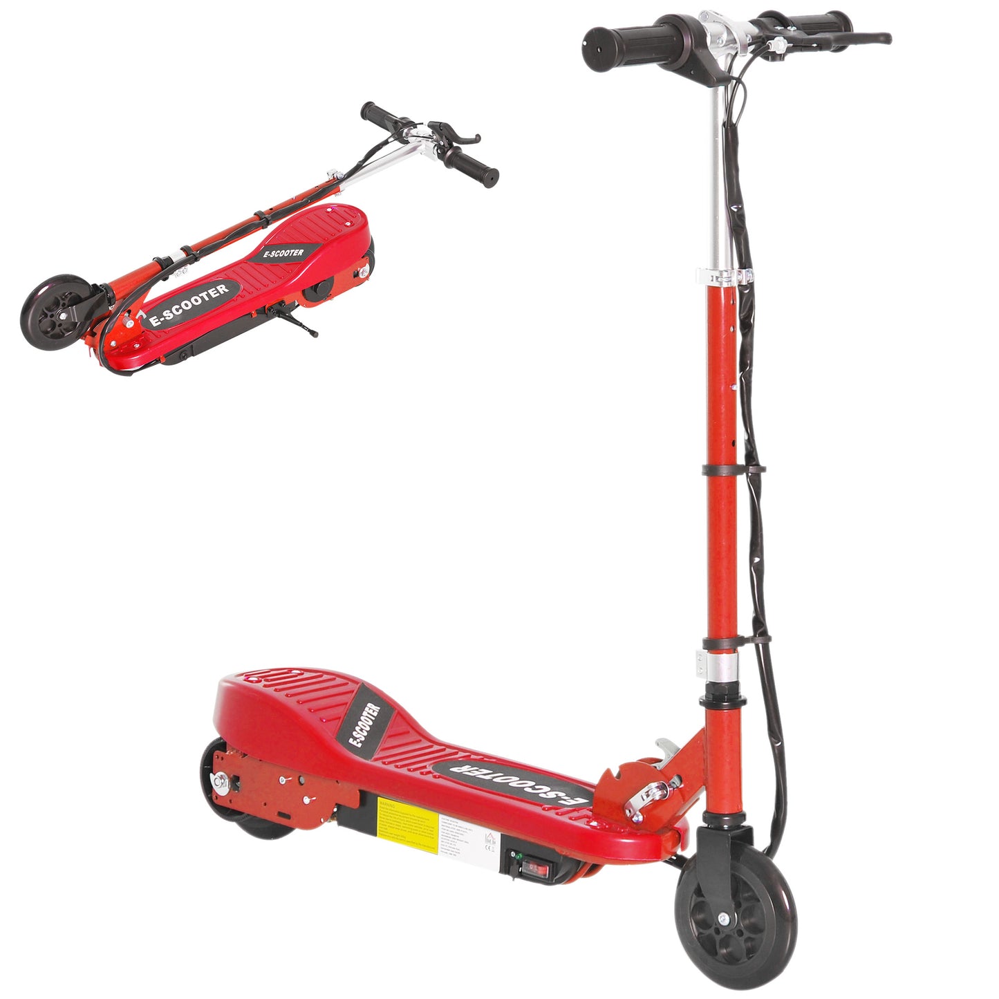 Photo of HOMCOM Folding Electric Scooter Rechargeable Kids Ride on 7-14 Age Red/Black in Red/Black colour on a white background