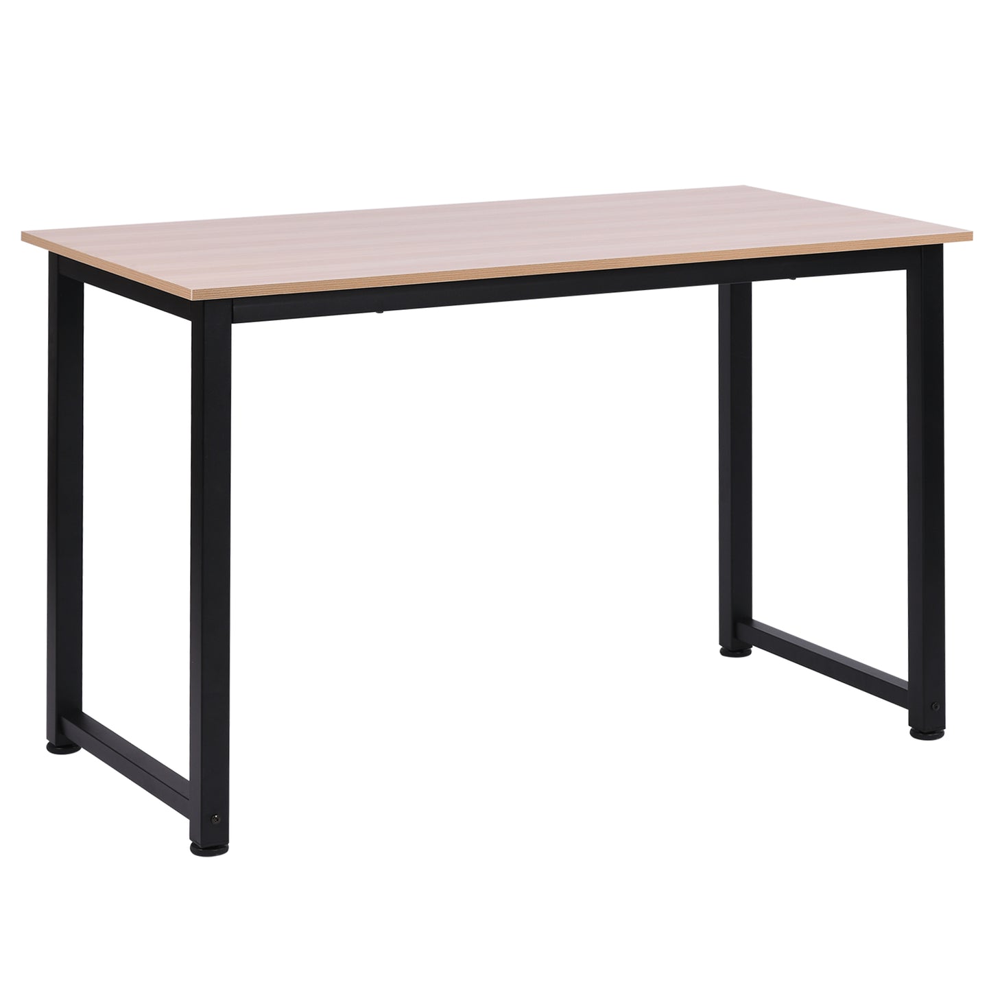 Photo of HOMCOM Computer Desk, Writing Table, 120 x 60 x 76cm Workstation for Home Office, Study with Metal Frame, Simple Assembly, Black in Black colour on a white background
