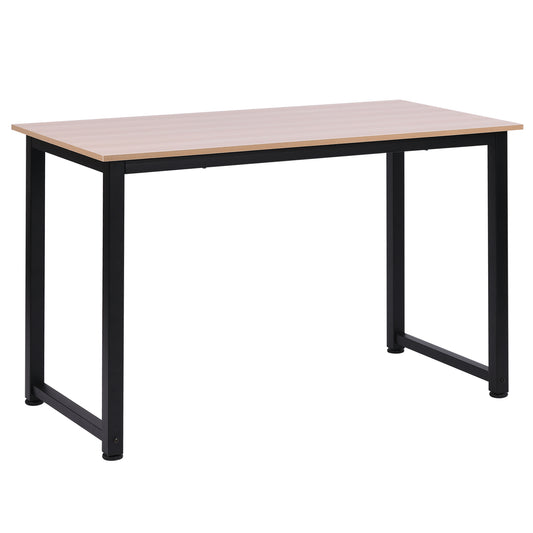 Photo of HOMCOM Computer Desk, Writing Table, 120 x 60 x 76cm Workstation for Home Office, Study with Metal Frame, Simple Assembly, Black in Black colour on a white background