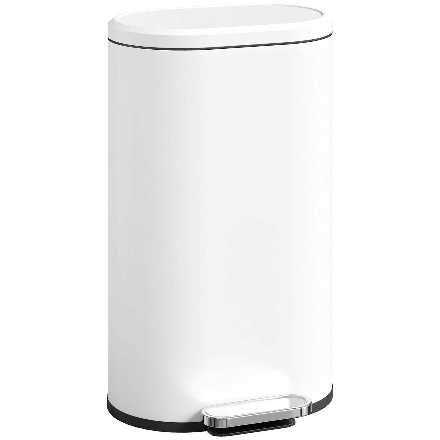 Photo of HOMCOM 30 L Modern Curved Kitchen Bin - White in White colour on a white background