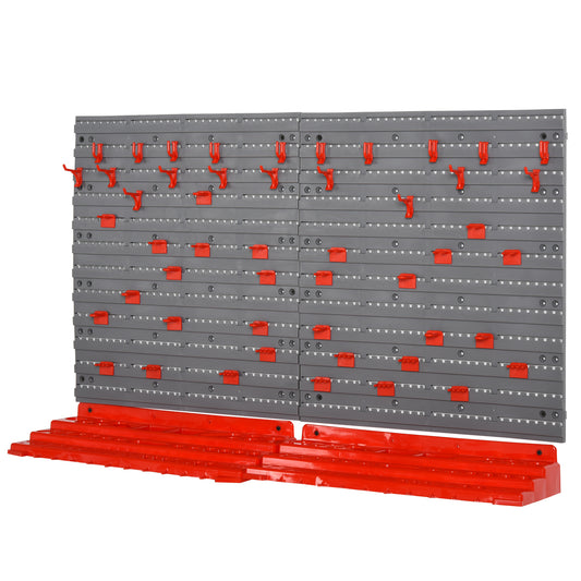 Photo of DURHAND 54 Pcs On-Wall Tool Equipment Holding Pegboard Home DIY Garage Organiser DIY w/ 50 Pegs 2 Shelves in Shelves colour on a white background