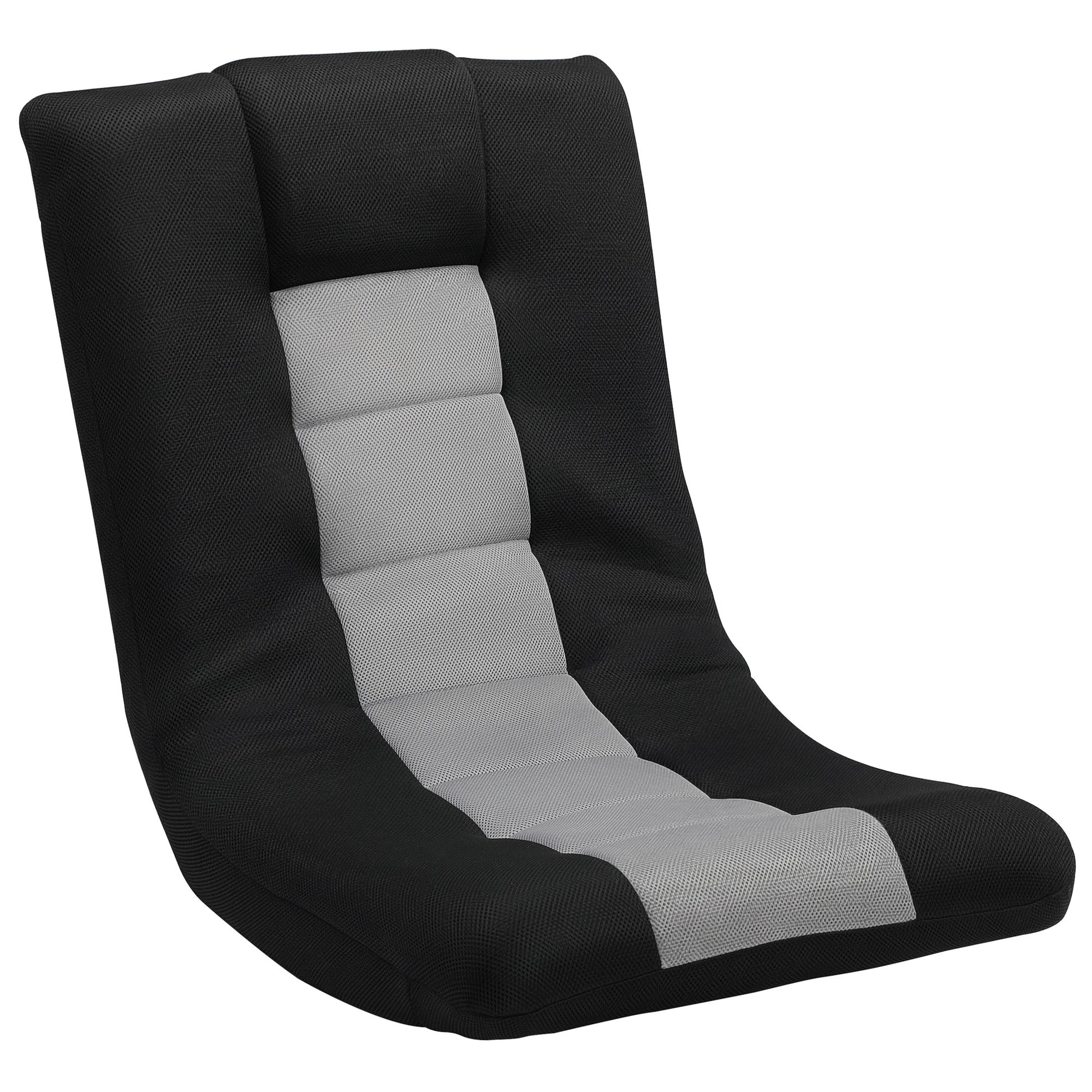 Photo of HOMCOM Floor Chair, Folding Floor Sofa with Adjustable Backrest, Wide Seat, Swivel Base, Black in Black colour on a white background