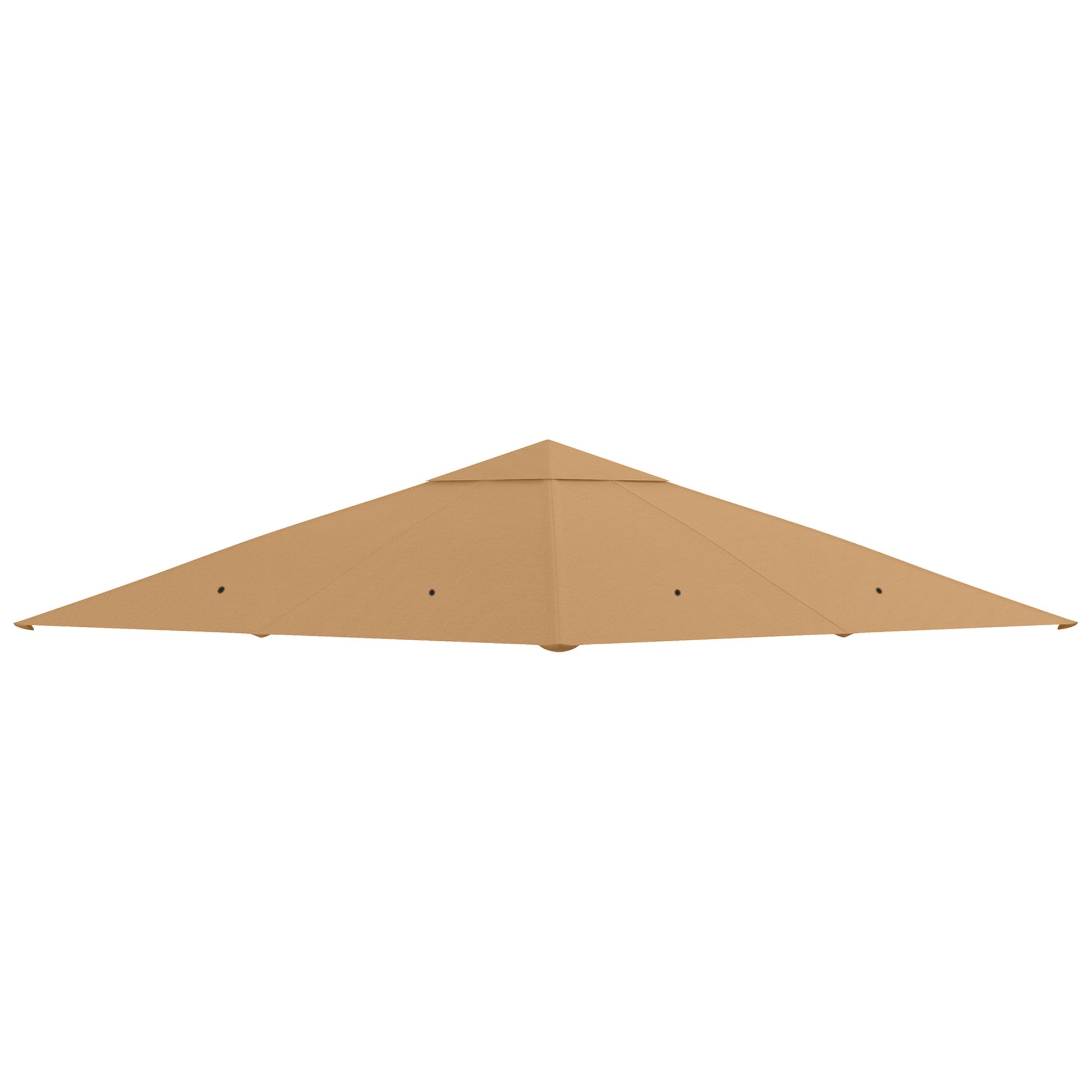 Photo of Outsunny 3 x 3 m Gazebo Canopy Replacement Cover, Garden Gazebo Roof Replacement with Drain Holes, TOP COVER ONLY, Beige in Beige colour on a white background