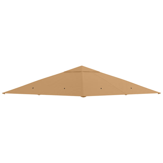 Photo of Outsunny 3 x 3 m Gazebo Canopy Replacement Cover, Garden Gazebo Roof Replacement with Drain Holes, TOP COVER ONLY, Beige in Beige colour on a white background