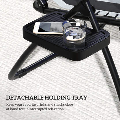 Outsunny lounge chair detachable side tray holds a drink and phone