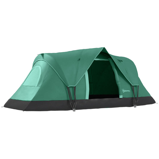 Photo of Outsunny 5-6 Man Dome Camping Tent - Dark Green in Green colour on a white background
