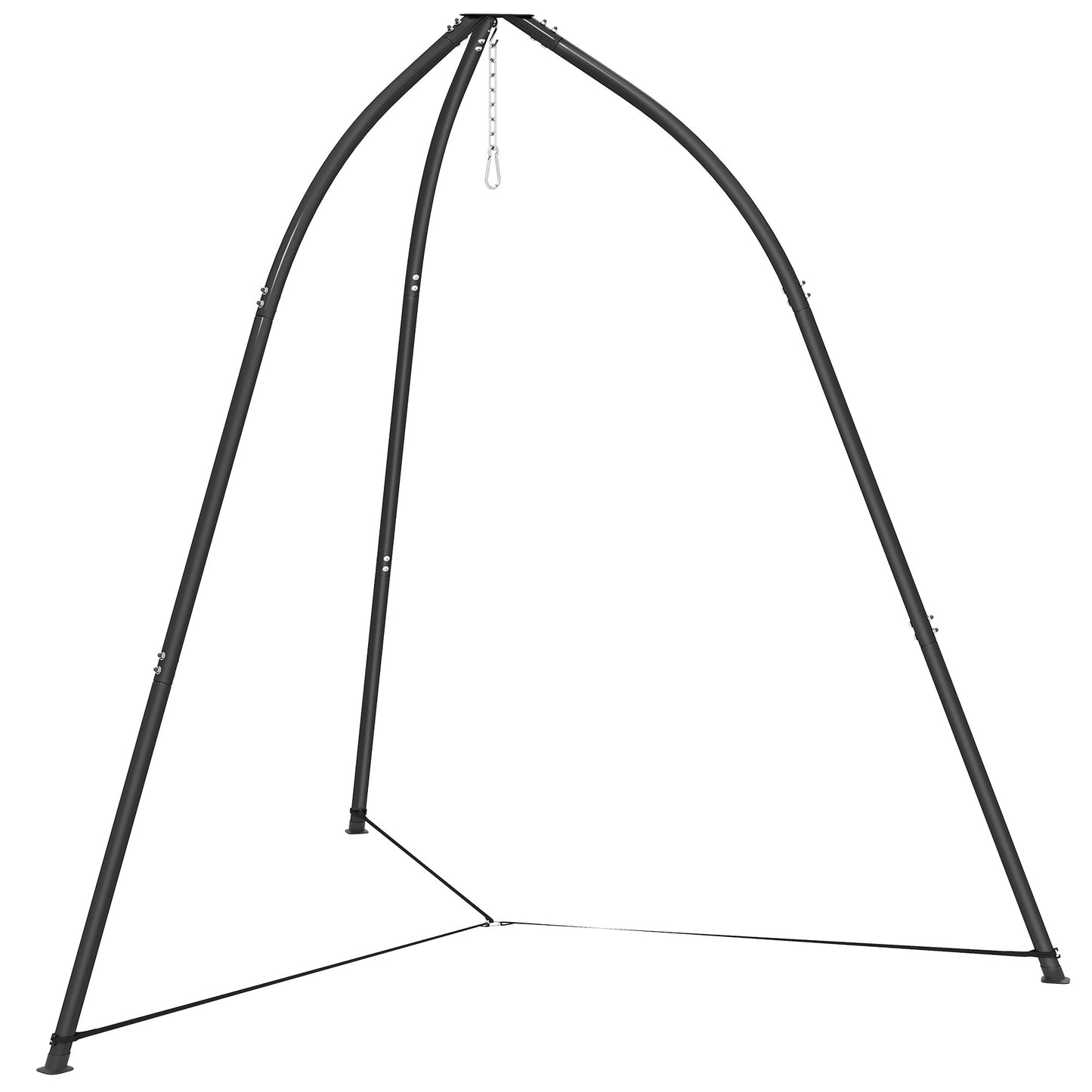 Photo of Outsunny Hammock Stand for Hanging Chair Adjustable Height Tripod Hammock Chair Stand Only with Chain, 150 kg Capacity, Black in Black colour on a white background