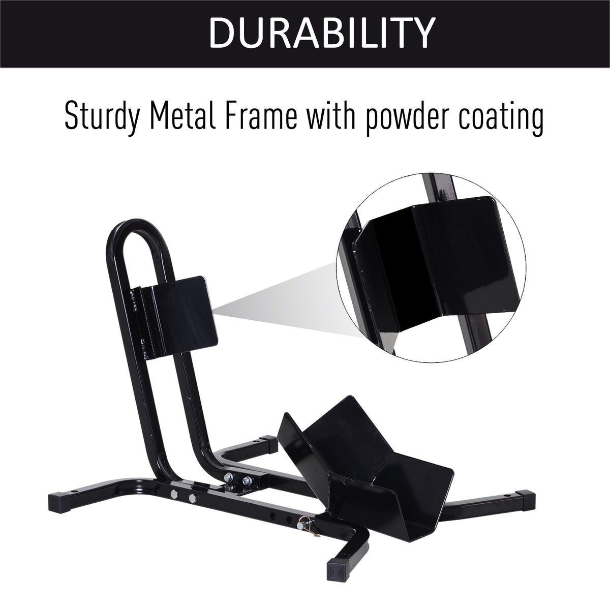 HOMCOM Metal Motorcycle Motorbike Wheel Chock Locking Stand System 17", 19", 21"/43, 48, 51 cm Front Wheels Steel Adjustable Fixing Tyre Holder Support