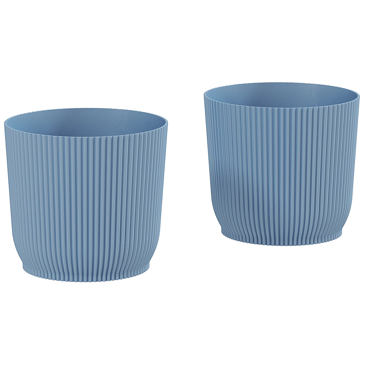 Photo of Outsunny Set of Two Ф22cm Planters - Blue in Blue colour on a white background