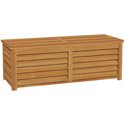 Photo of Outsunny 292L Outdoor Storage Box, Wooden Deck Box Garden Storage Container for Balcony, Porch, Poolside, Light Brown in Brown colour on a white background