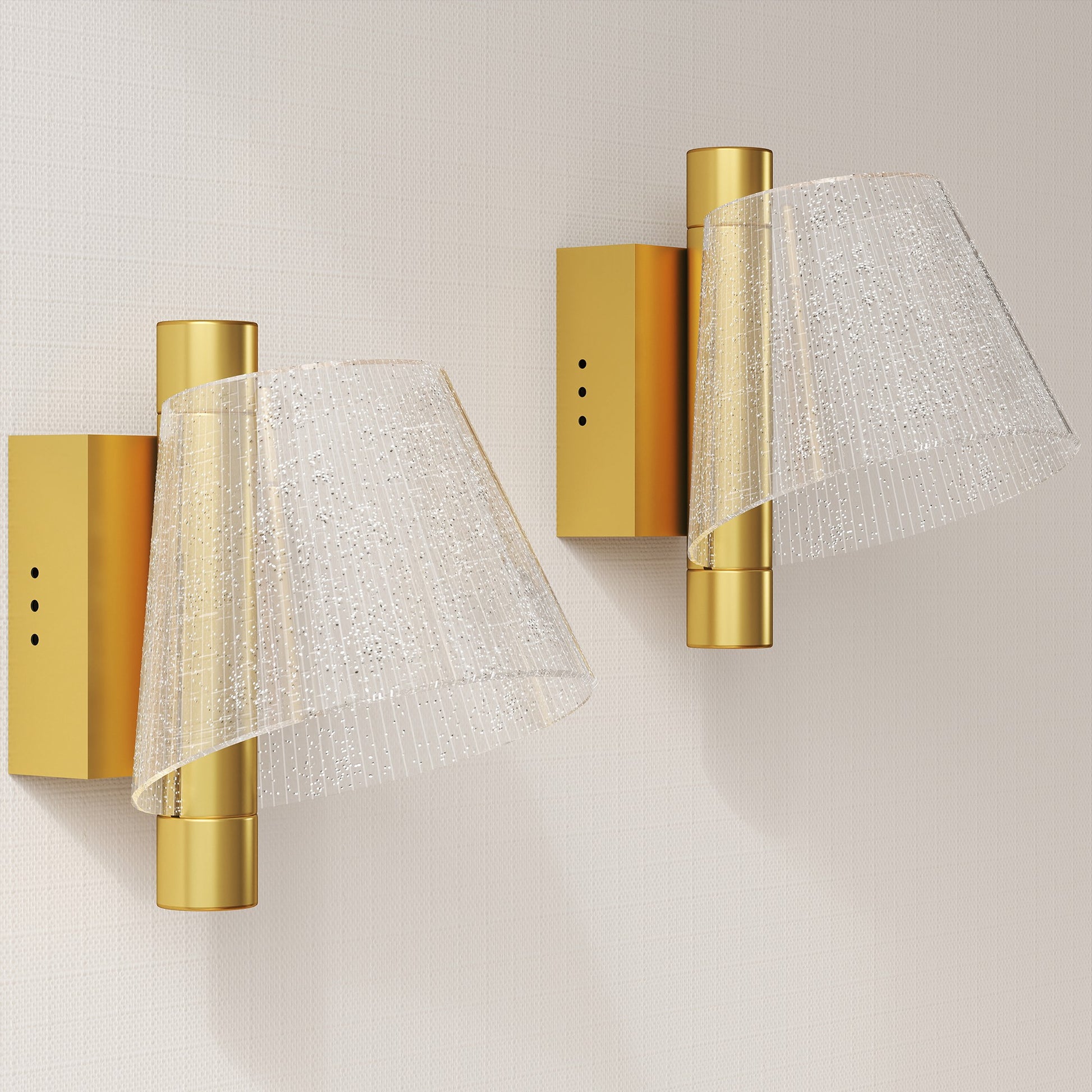 Photo of HOMCOM Led Wall Lamp 2 Pack, 5W Modern Indoor Starry Wall Light, Colour Temperature Adjustable 3000K/4000K/6500K, for Bedroom, Living Room, Hallway, Stairs, Gold Tone in Tone colour on a white background