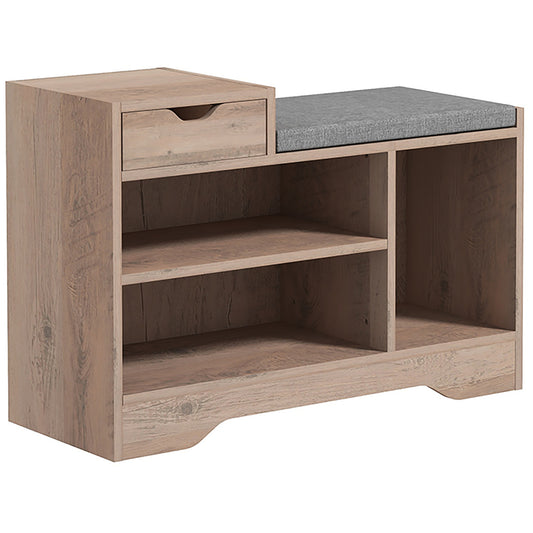 Photo of HOMCOM Multi-Compartment Shoe Bench, with Seat - Grey in Grey colour on a white background