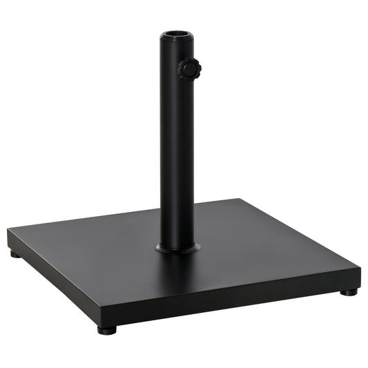 Photo of Outsunny Φ35/38/48MM 18KG Steel Square Parasol Stand Base w/ Adjustable Knob Umbrella Stand Garden Patio Outdoor Home, Black in Black colour on a white background