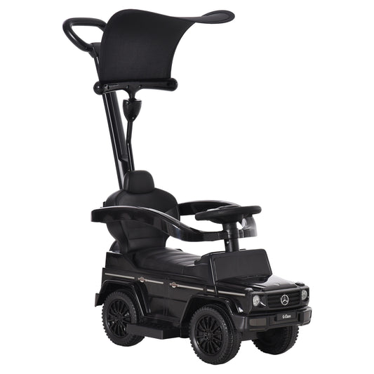 Photo of HOMCOM 3 in 1 Kids Children Ride on Push Car Toddler Sliding Car G350 Licensed Walker Foot to Floor Slider Push-Along with Horn Steering Wheel NO POWER Manual, Black in Black colour on a white background