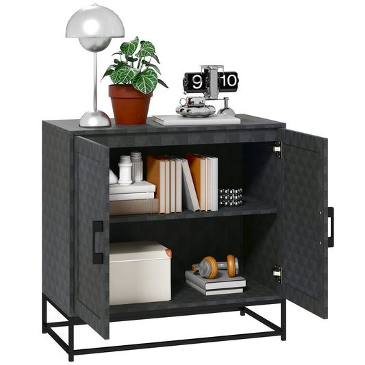 Photo of HOMCOM Modern Sideboard, Freestanding Sideboard Storage Cabinet with Adjustable Shelf and 2 Doors for Living Room, Black in Black colour on a white background
