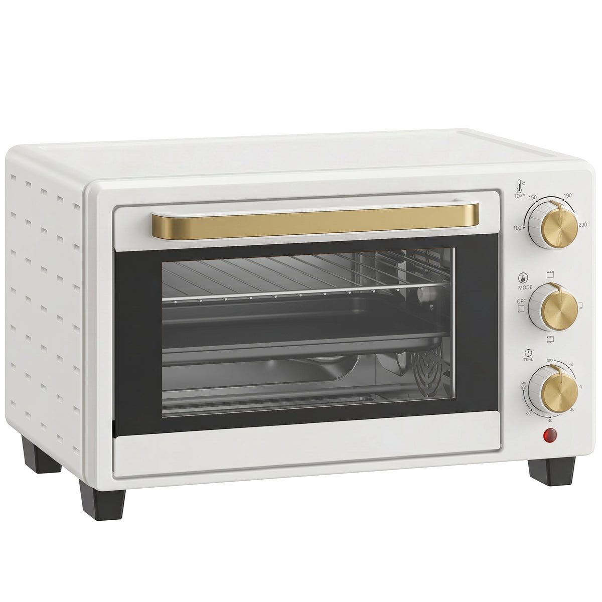 Photo of HOMCOM 21L Mini Countertop Oven, 100°C-230°C Adjustable Temperature, White in White colour on a white background