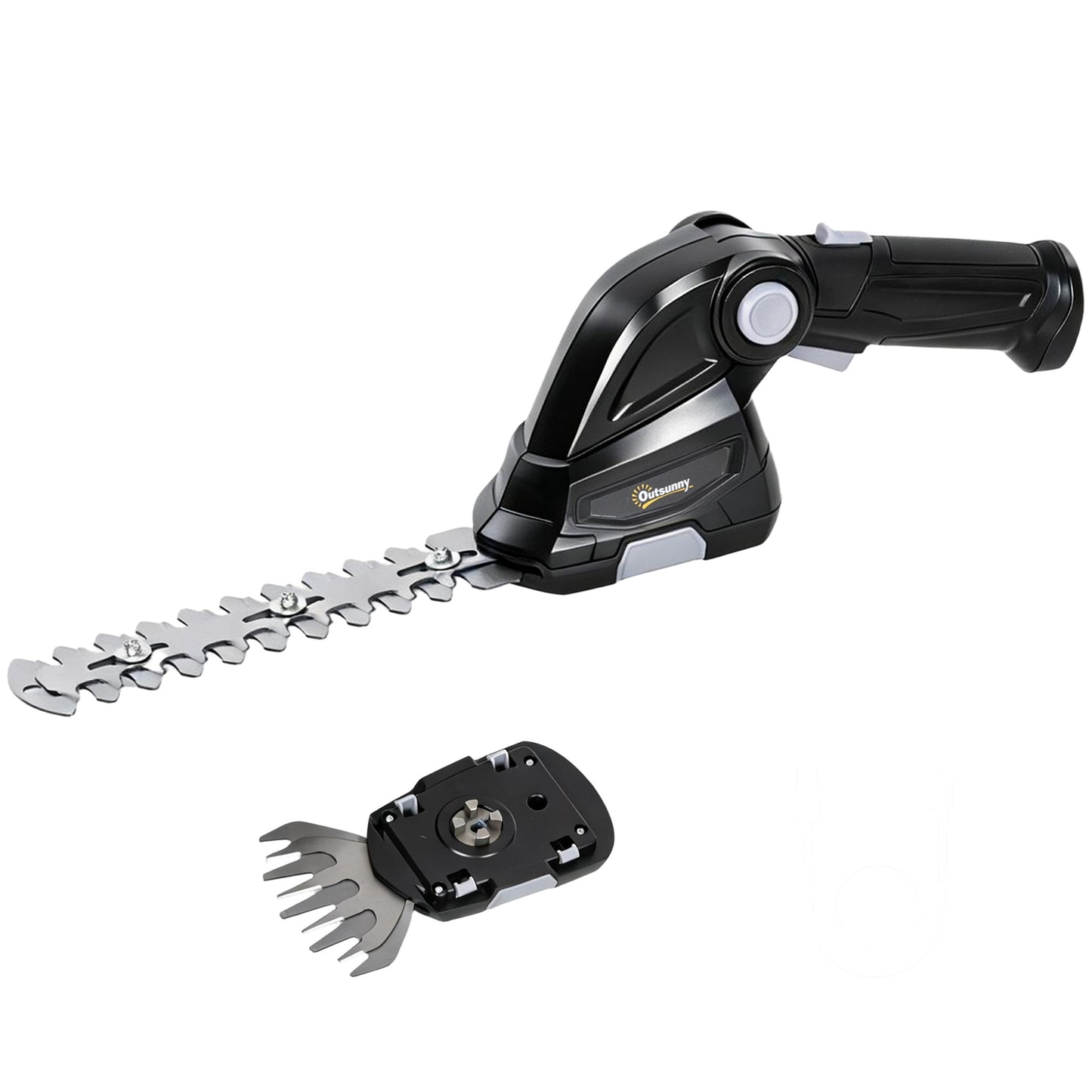 Photo of Outsunny 2-in-1 Cordless Hedge Trimmer & Grass Shear with 7.2V 2 x Rechargeable 2000mAh Batteries, 2 Changeable Blades in Blades colour on a white background