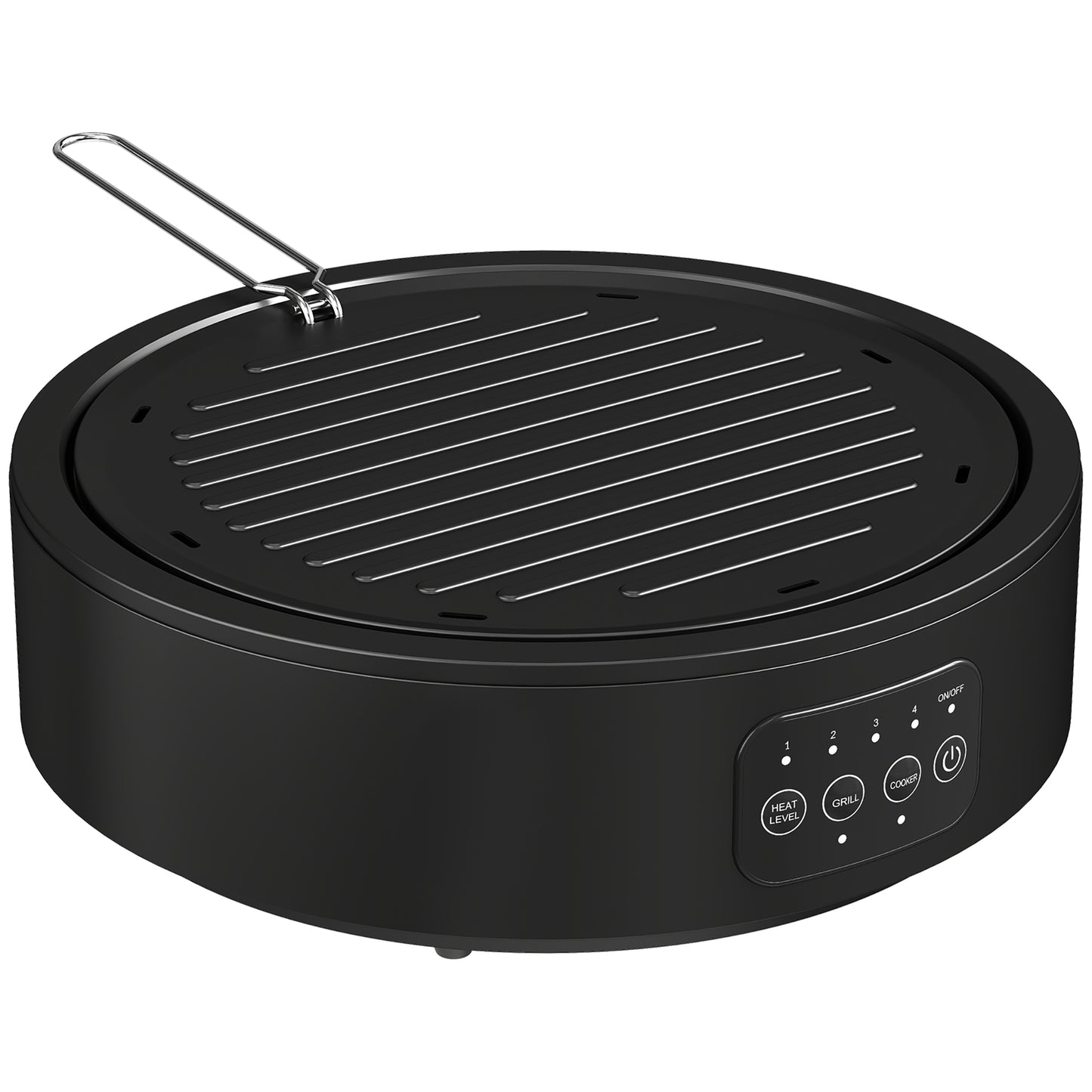 Photo of HOMCOM Electric Ceramic Hob with Grill Plate, Multifunctional 36cm Plug in Electric Hob with 4 Heat Levels for All Type Pot in Pot colour on a white background