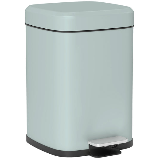 Photo of HOMCOM 12L Modern Boxy Metal Home Kitchen Bin - Light Green in Green colour on a white background