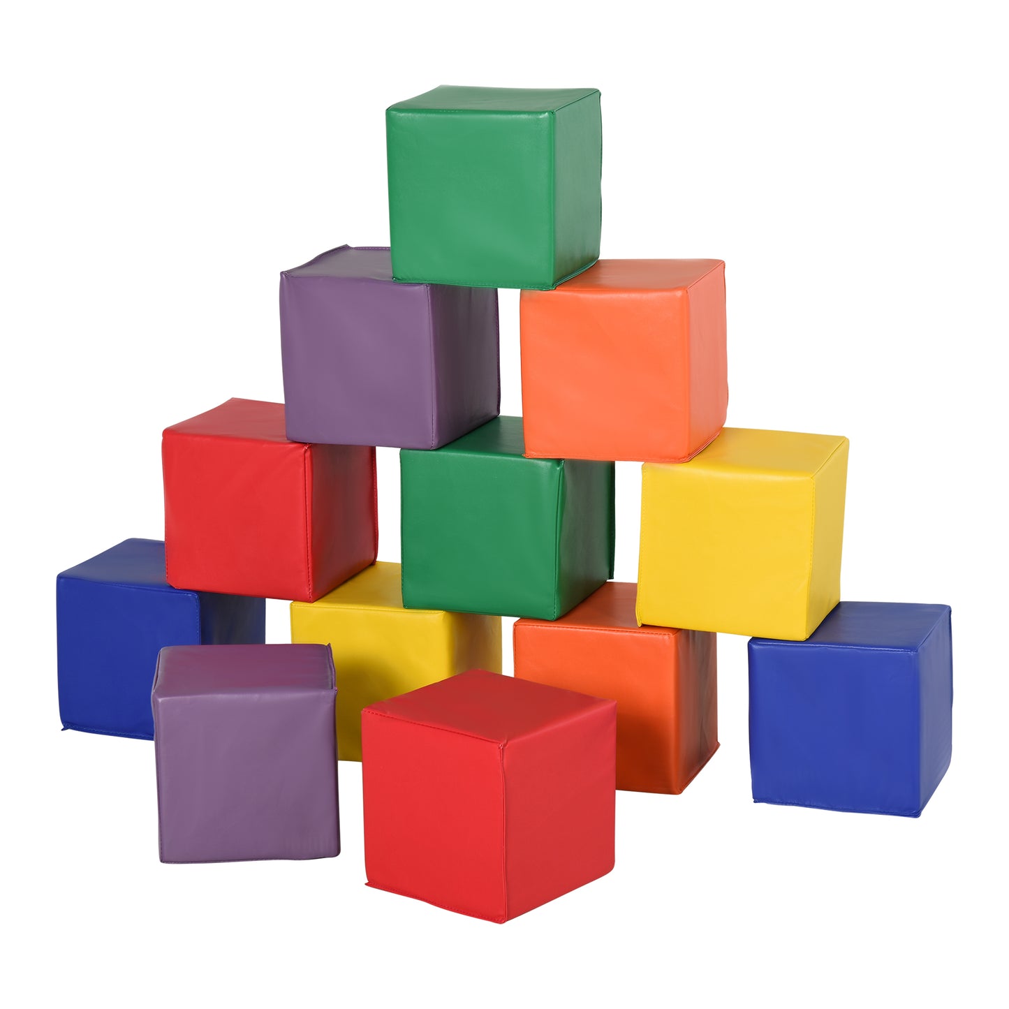 Photo of HOMCOM 12 Piece Soft Play Foam Blocks Toy Building Stacking Compliant Learning Toys for Toddler Baby Kids Preschool in Preschool colour on a white background