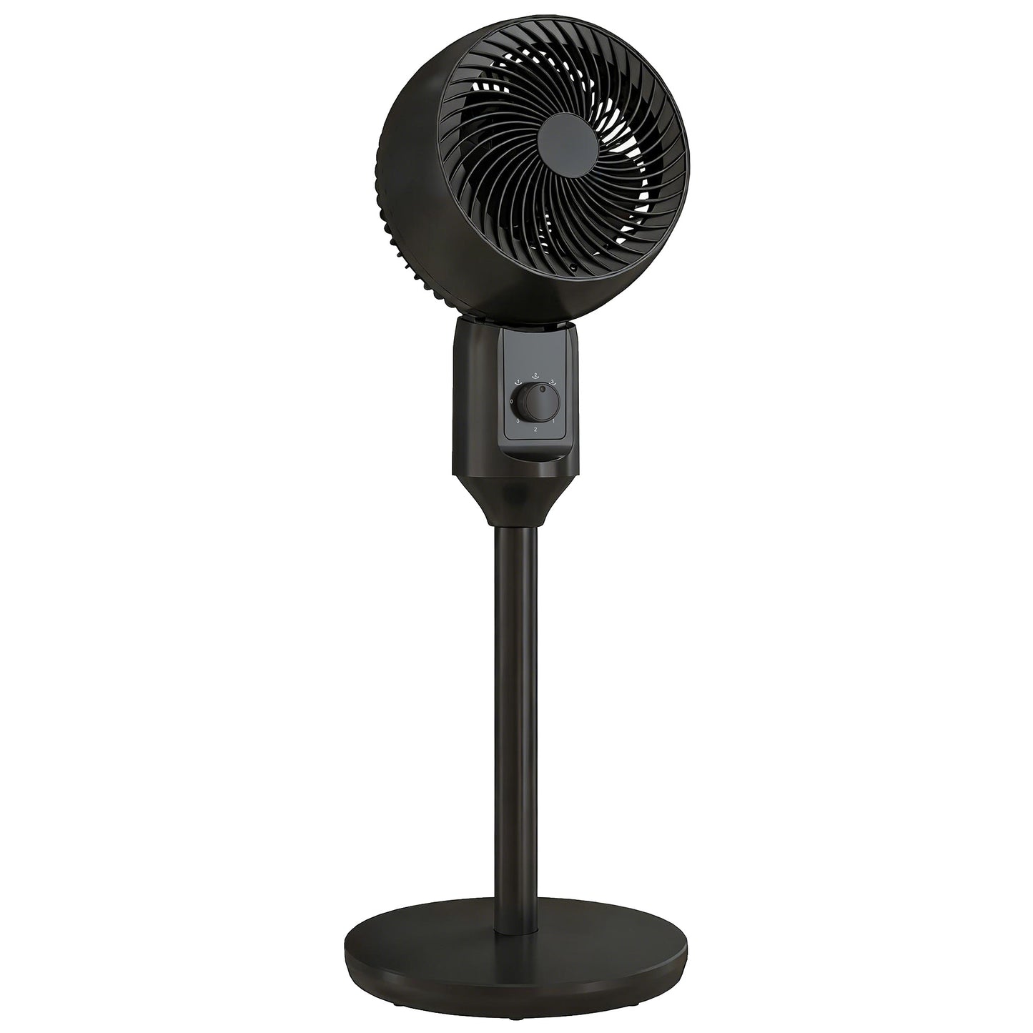 Photo of HOMCOM Air Circulator Fan Pedestal Cooling Fan with 3 Speed and Carry Handle, 9 Inch, Black in Black colour on a white background