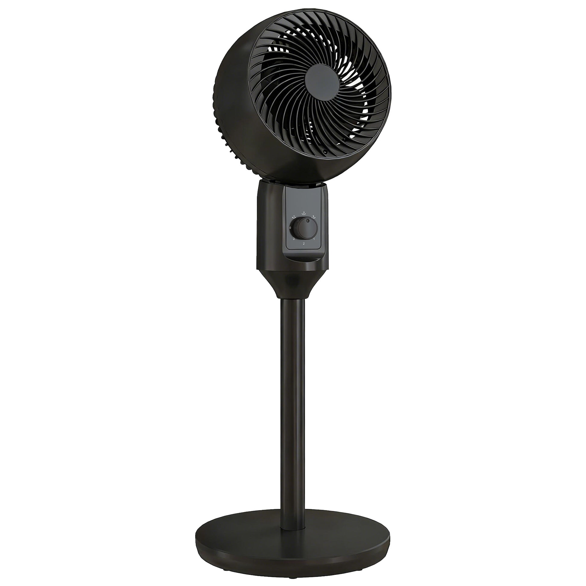 Photo of HOMCOM Air Circulator Fan Pedestal Cooling Fan with 3 Speed and Carry Handle, 9 Inch, Black in Black colour on a white background