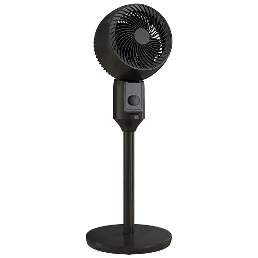 Photo of HOMCOM Air Circulator Fan Pedestal Cooling Fan with 3 Speed and Carry Handle, 9 Inch, Black in Black colour on a white background