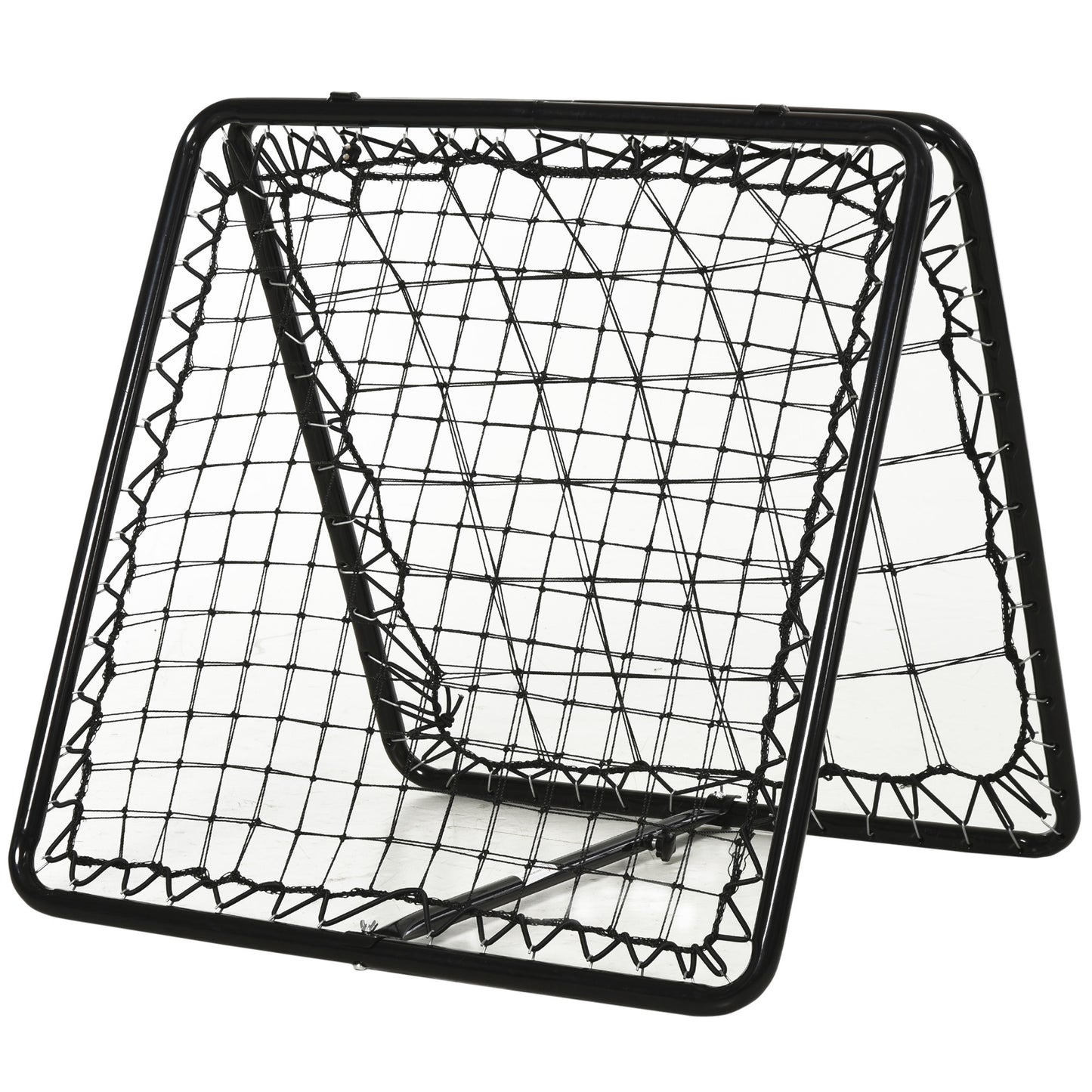 Photo of HOMCOM Angle Adjustable Double Sided Rebounder Net Training Aid Target Soccer Goal Kickback For Football, Baseball, Basketball - 75L x 75W cm in cm colour on a white background