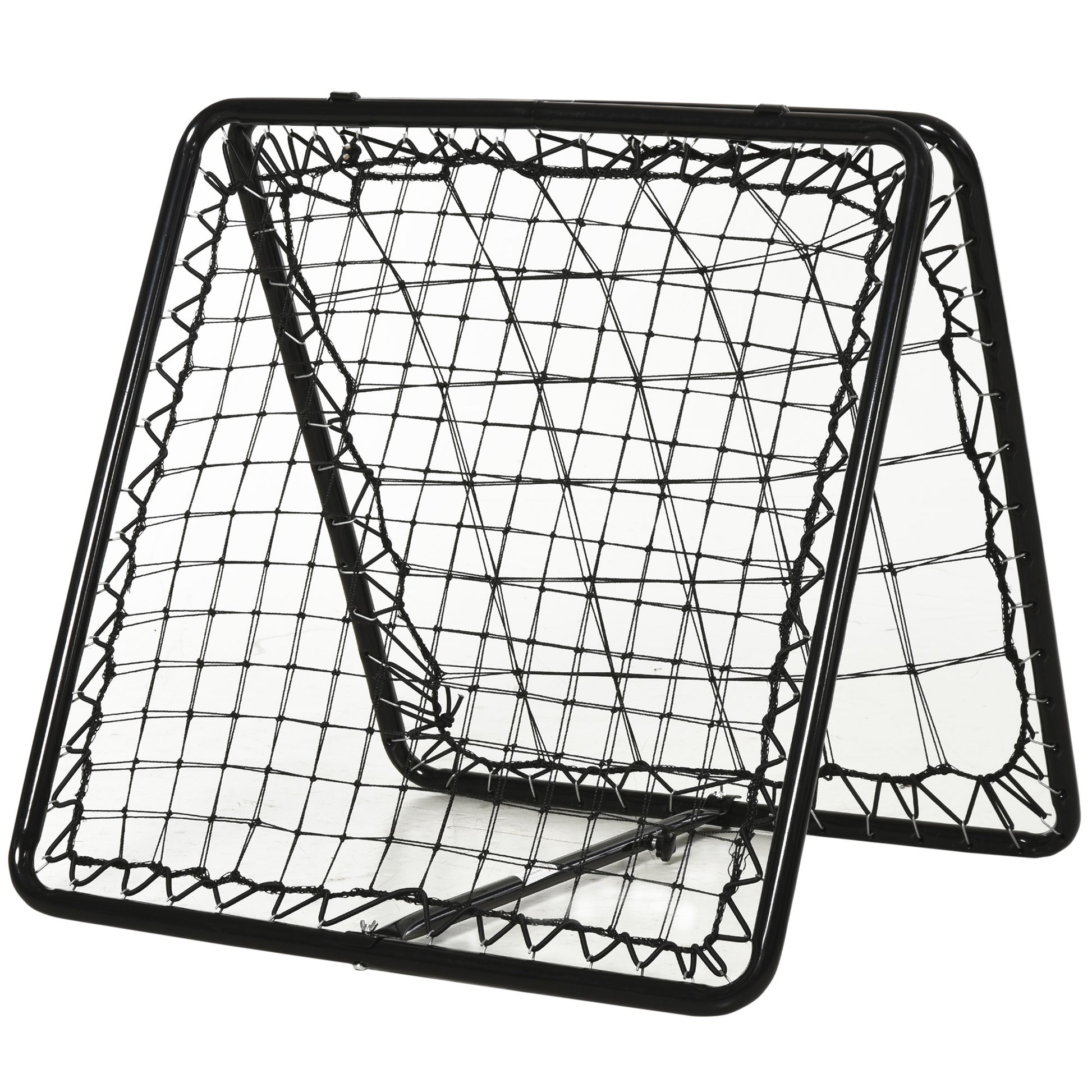 Photo of HOMCOM Angle Adjustable Double Sided Rebounder Net Training Aid Target Soccer Goal Kickback For Football, Baseball, Basketball - 75L x 75W cm in cm colour on a white background