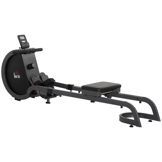 Photo of HOMCOM Folding Rowing Machine with 16-Level Adjustable Magnetic Resistance, Aluminium Side Rail, Digital Monitor, Cardio Workout Rower, 130kg Weight Capacity for Home, Gym, Office in Office colour on a white background