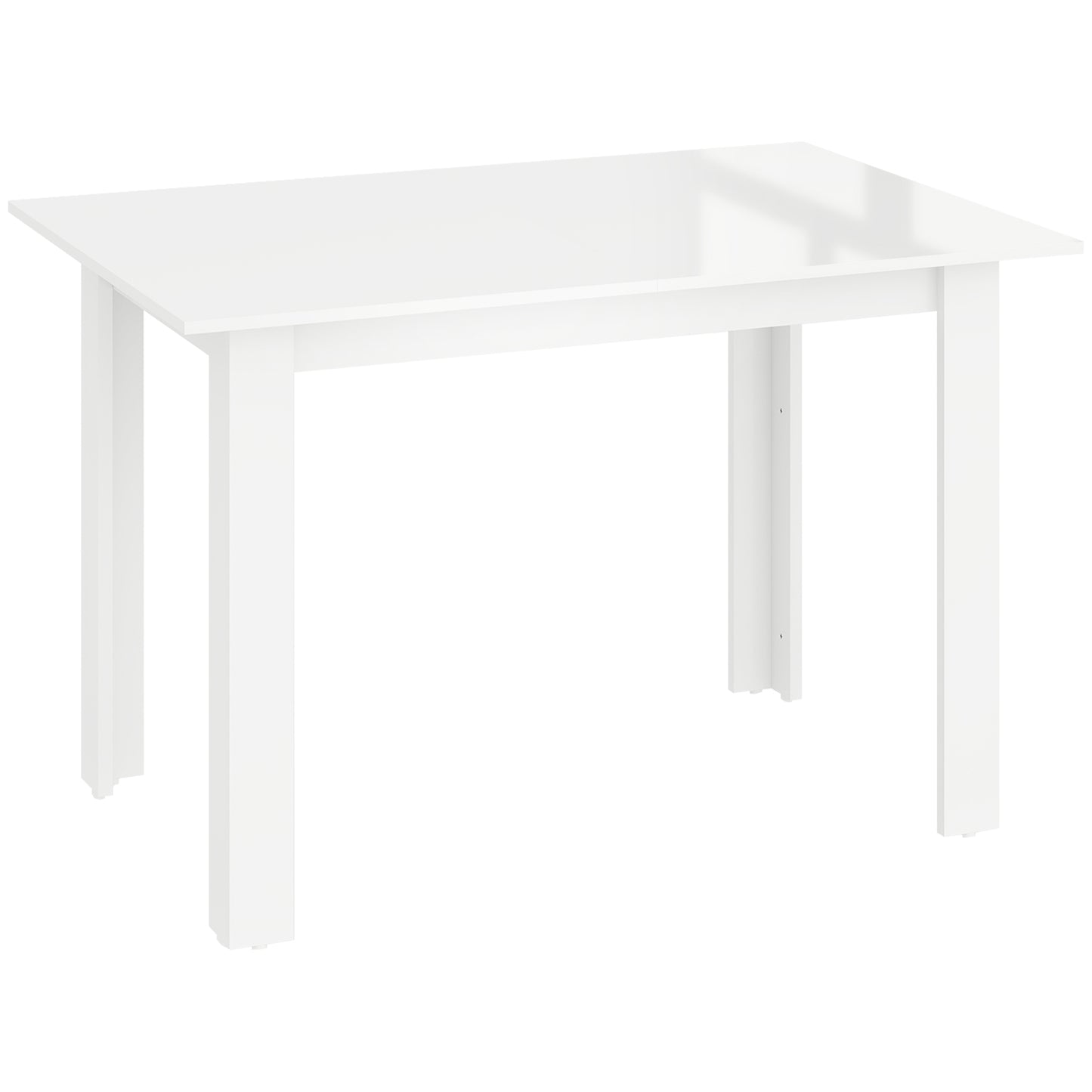Photo of HOMCOM Extending Six-Person High Gloss Dining Table - White in White colour on a white background