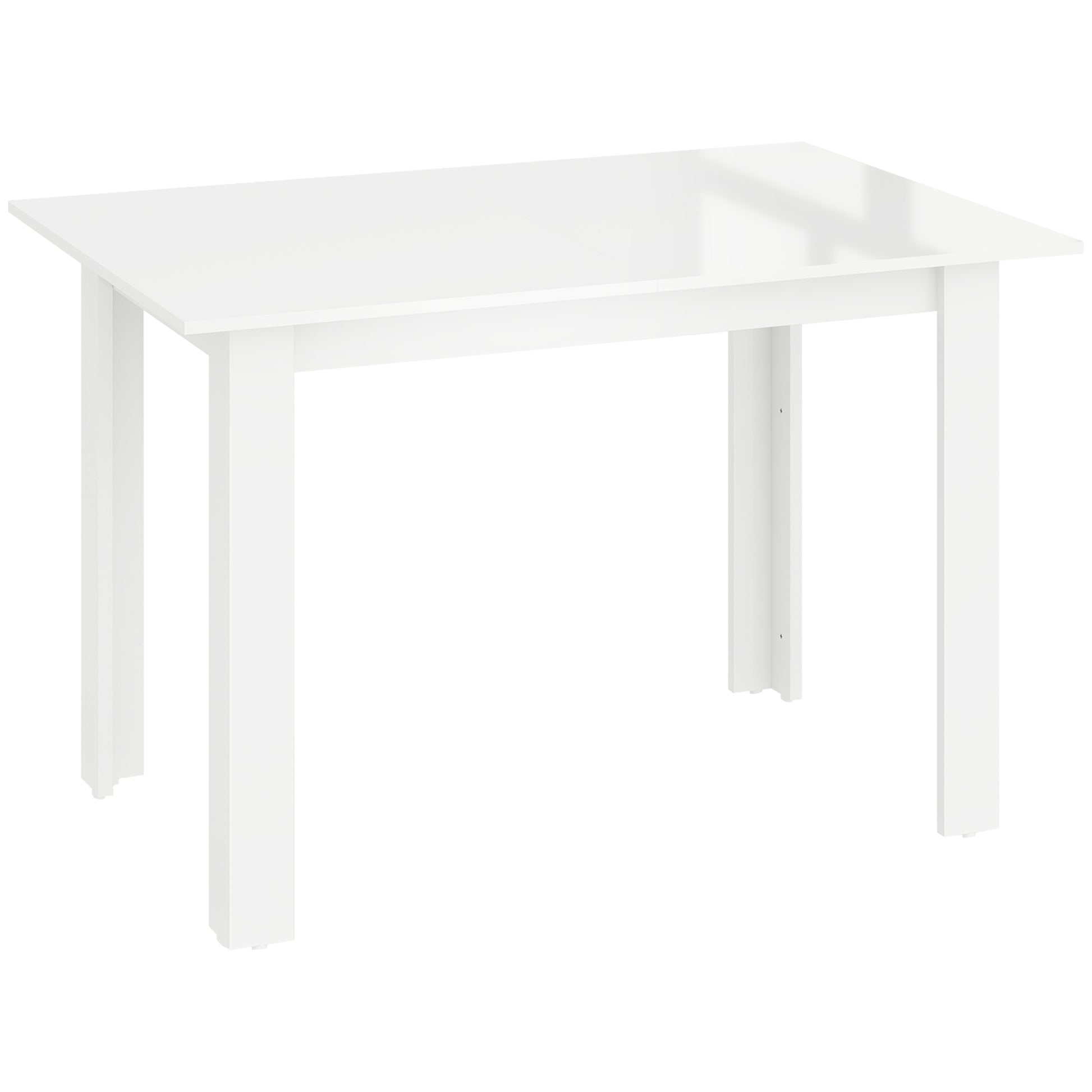 Photo of HOMCOM Extending Six-Person High Gloss Dining Table - White in White colour on a white background