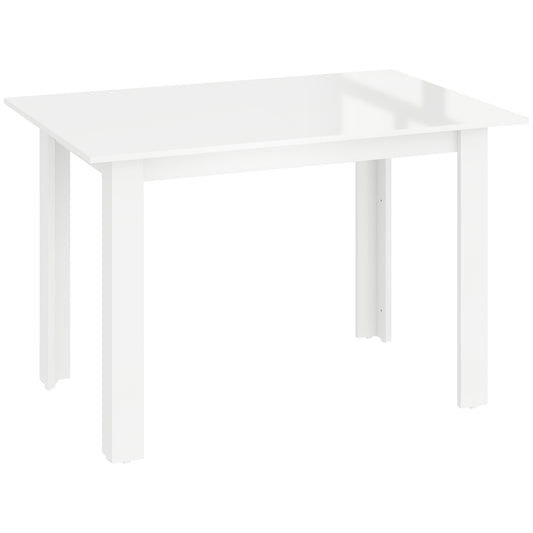 Photo of HOMCOM Extending Six-Person High Gloss Dining Table - White in White colour on a white background