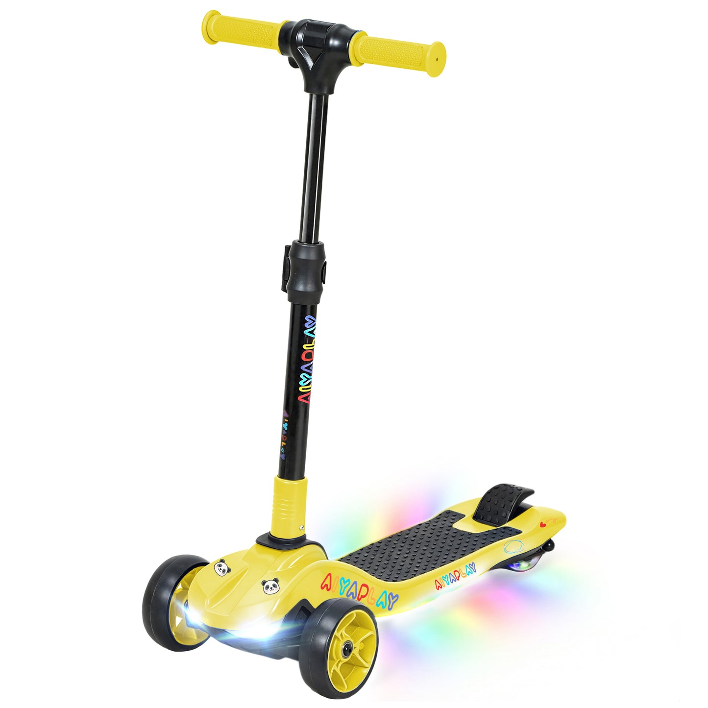 Photo of AIYAPLAY Three-Wheel Foldable Electric Scooter for Kids Aged 6-10 Years, Yellow in Yellow colour on a white background