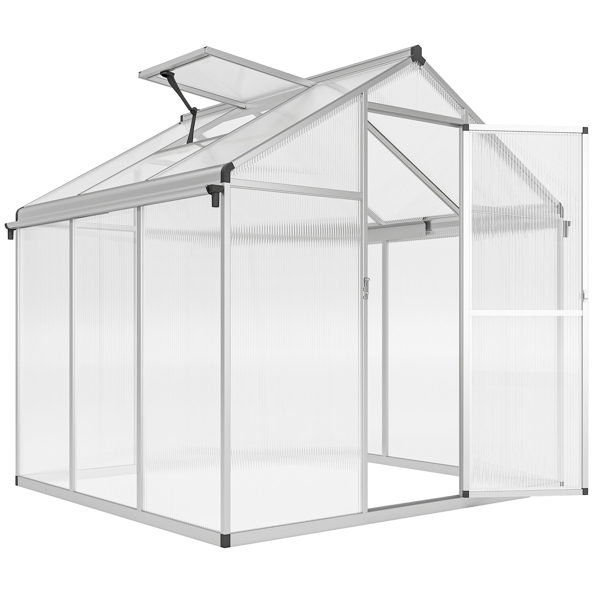 Photo of Outsunny 6 x 6ft Aluminium Frame Greenhouse in Greenhouse colour on a white background