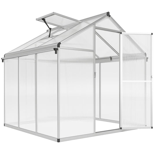 Photo of Outsunny 6 x 6ft Aluminium Frame Greenhouse in Greenhouse colour on a white background