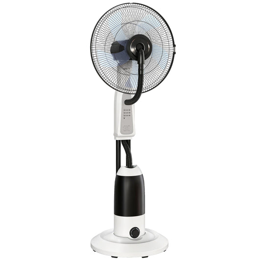 Photo of HOMCOM Pedestal Fan with Water Mist Spray 3 Speeds 2.8L Water Tank, White in White colour on a white background