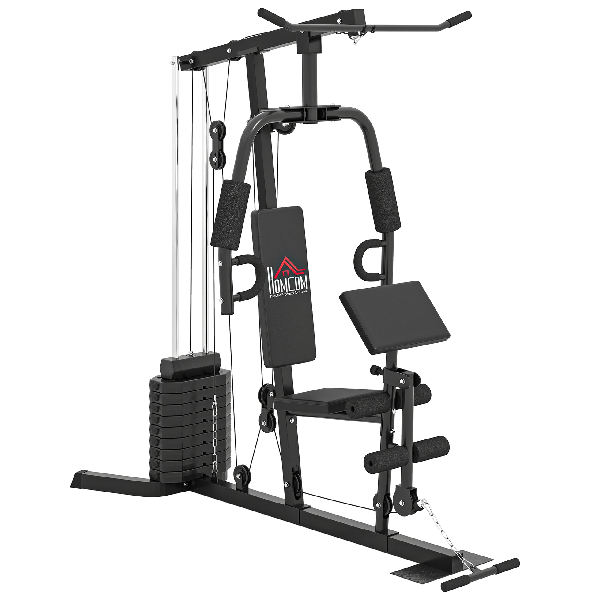Photo of HOMCOM Multi-Exercise Gym Station, with 45kg Weight Stack, for Full Body Workout in Workout colour on a white background