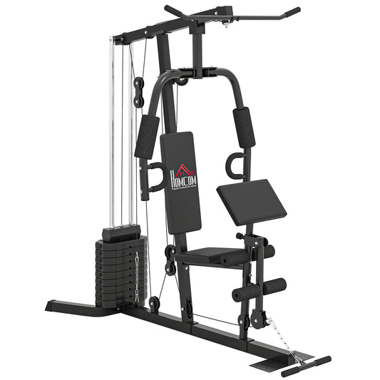 Photo of HOMCOM Multi-Exercise Gym Station, with 45kg Weight Stack, for Full Body Workout in Workout colour on a white background