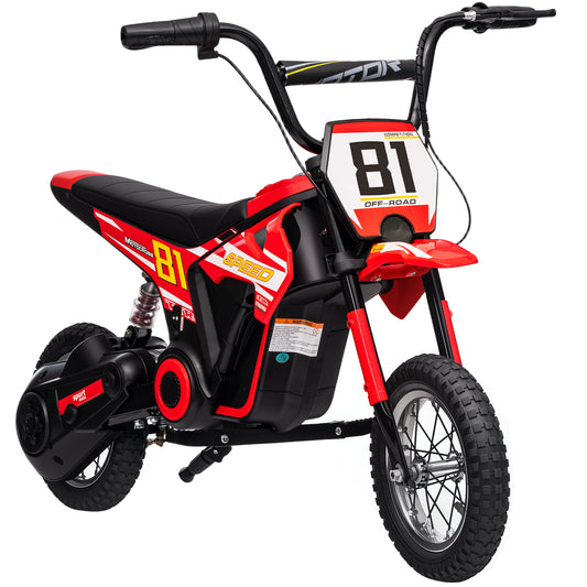 Photo of AIYAPLAY Kids Electric Motorbike 3 Gearboxes Speed Ride on Motorcycle with 41min Ranges - Red in Red colour on a white background