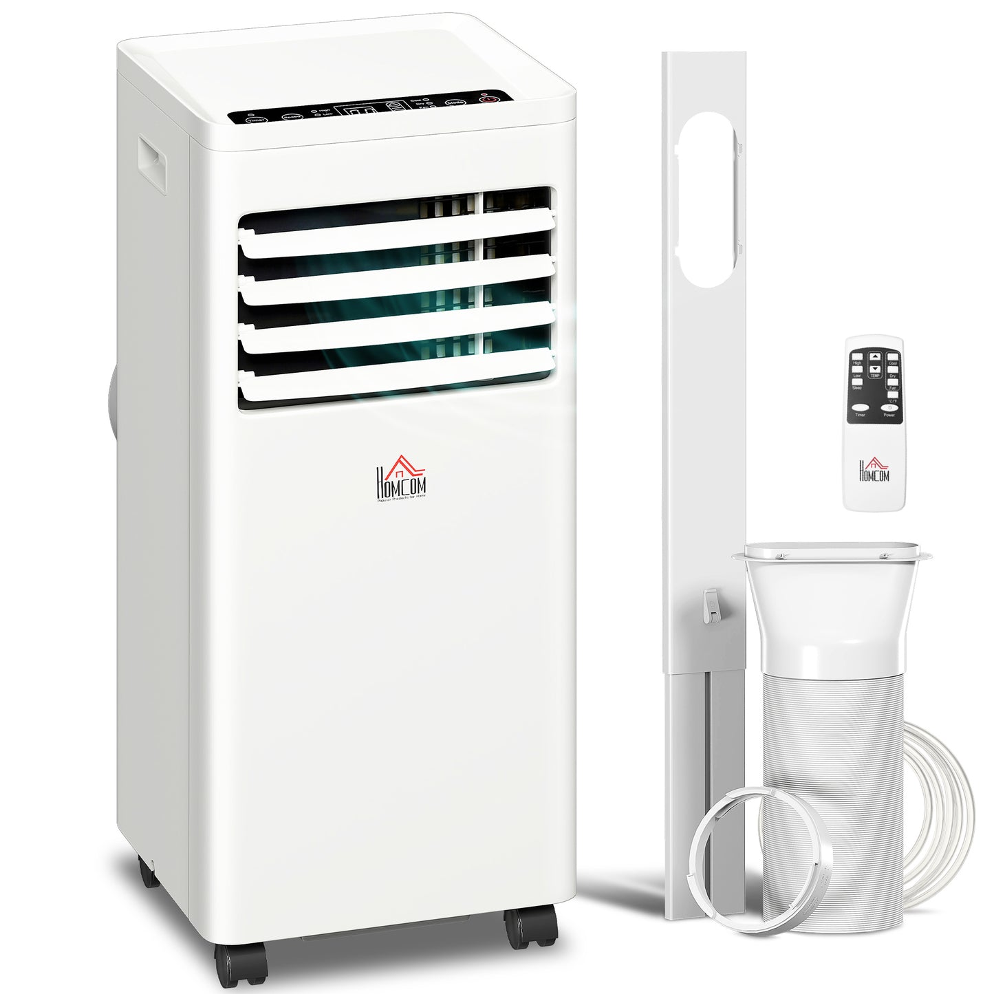 Photo of HOMCOM Portable Air Conditioner 5000 BTU, 4-in-1 Cooling, Dehumidifier, Fan, Sleep Mode, Air Conditioning Unit with Digital Display & Remote Control, 24H Timer, Window Venting Kit, for Room up to 18㎡ in 18㎡ colour on a white background