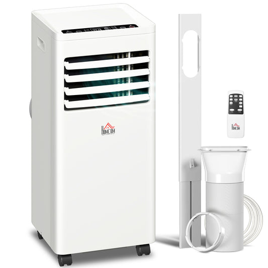 Photo of HOMCOM Portable Air Conditioner 5000 BTU, 4-in-1 Cooling, Dehumidifier, Fan, Sleep Mode, Air Conditioning Unit with Digital Display & Remote Control, 24H Timer, Window Venting Kit, for Room up to 18㎡ in 18㎡ colour on a white background