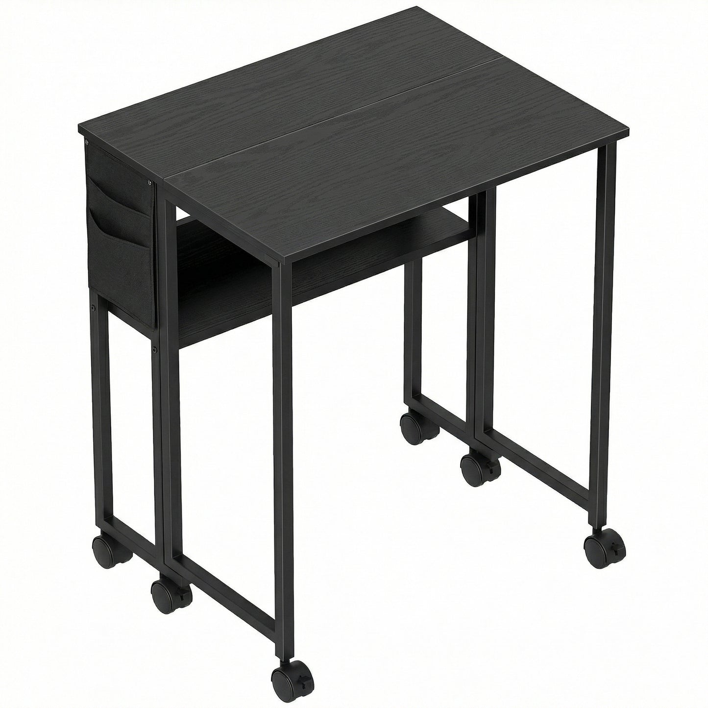 Photo of HOMCOM 63 cm Drop Leaf Writing Work Desk - Black in Black colour on a white background