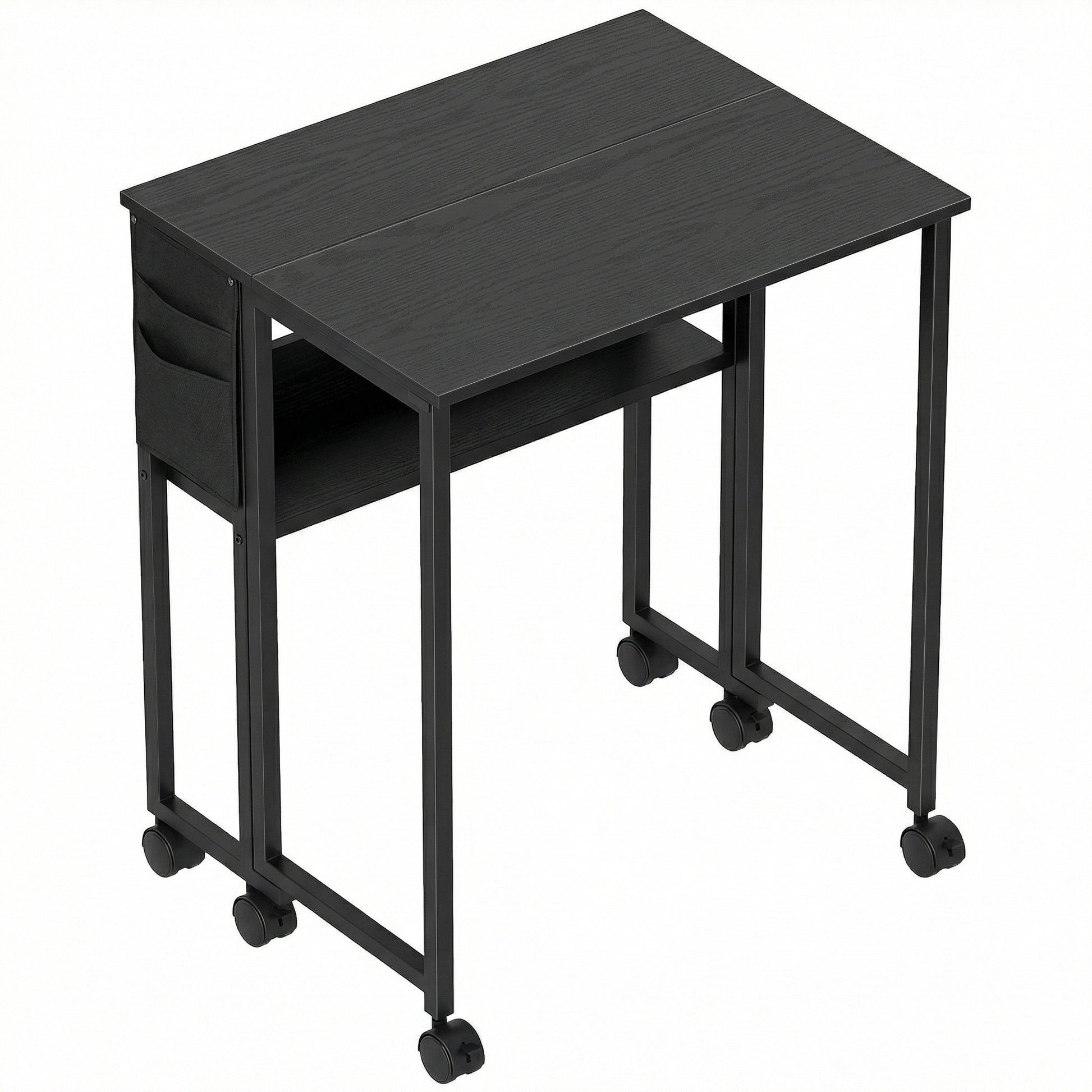 Photo of HOMCOM 63 cm Drop Leaf Writing Work Desk - Black in Black colour on a white background