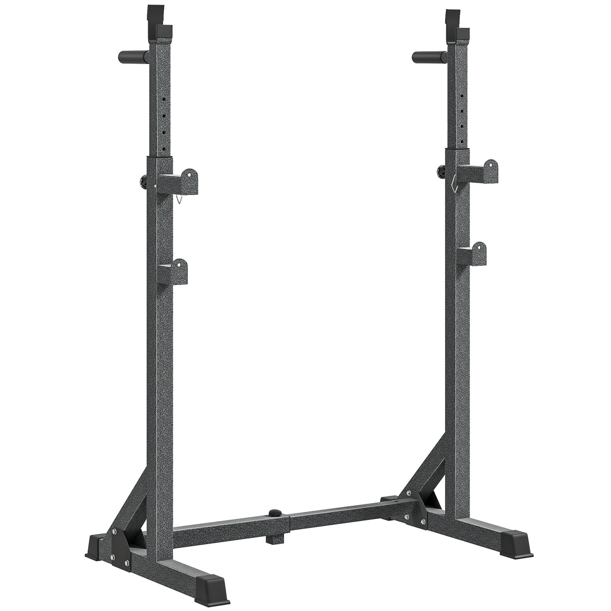 Photo of SPORTNOW Heavy Duty Barbell Squat Rack, Adjustable and Multifunctional Weight Power Stand, for Home, Gym - Black in Black colour on a white background